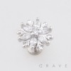 PUSH-FIT ICE FLOWER CZ 316L SURGICAL STEEL LABRET SET